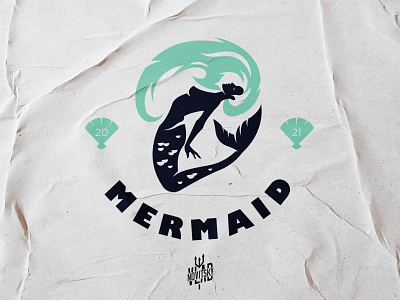 Mermaid Woman Logo branding character emblem graphic design illustration logo logotype mermaid modern ocean sea water woman
