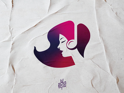 Woman Music Logo character girl graphic design hair illustration lady logo logo for sale logotype modern music note sale woman