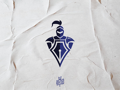 Knight Pen Feather Shield Logo graphic design illustration knight logo logo for sale logotype modern pen sale shield перо рыцарь щит