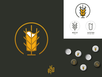 The beer wheat logo beer emblem logo logotype modern pint wheat колос пиво