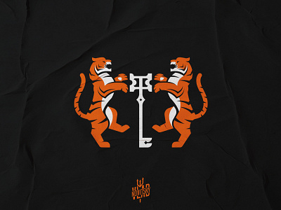 Heraldic Tiger With Key Logo emblem heraldic illustration key logo logotype modern tiger