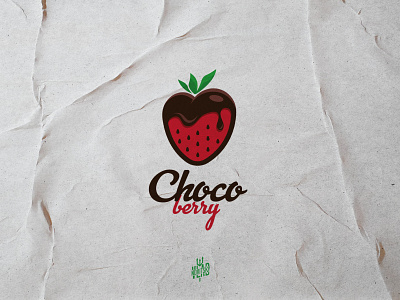 Juicy Cream Strawberry Logo chocolate cream fruit graphic design logo logotype shop strawberry