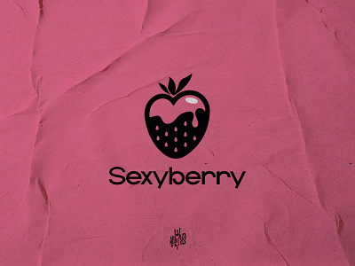 Juicy Cream Strawberry Logo cream fruit graphic design logo logotype sexy shop strawberry