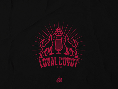 Heraldic Loyal Coyot Beer Logo graphic design illustration logo logotype vector