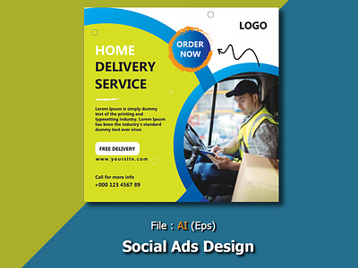 Home delivery service and social ads design by AI 3d ads ads design animation banner design branding design graphic design illustration logo motion graphics post design ui