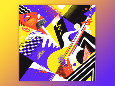 Prince ~ Cream 80s abstract art geometric graphic guitar illustration music neon portrait prince purple rain rock