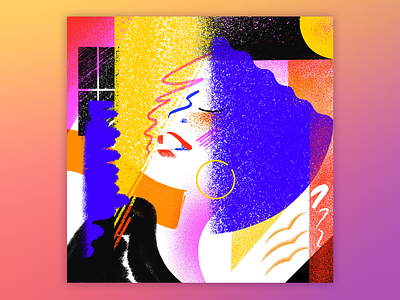 Whitney 80s abstract art design geometric graphic illustration memphis style music neon pop soul synthwave vaporwave whitney houston
