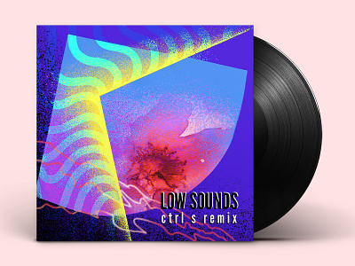 CTRL S - Low Sounds 80s abstract album art ambient art design electronic geometric graphic graphic design graphicart ink marine mixed media music neon synthwave underwater vaporwave