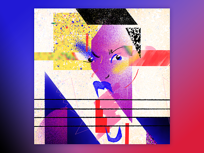 Grace Jones 80s abstract art design digital funky geometric grace jones graphic graphic design icon illustration memphis style music pop art portrait print synthwave