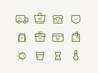 Icons for Palais des Thés bag card e commerce gift hourglass icon illustrator line shopping tea vector web