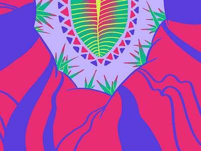 Rise of the Black Magic Woman art colors illustration landscape plants psychedelic vector