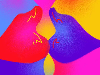 Kiss art graphic illustration kiss lips love neon pop pop art romantic vibrant