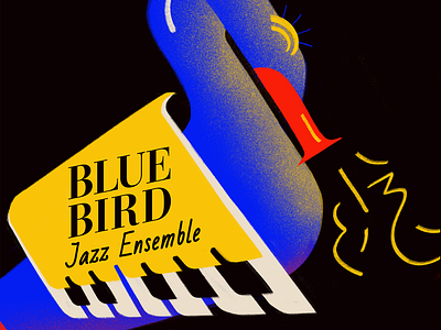 Bluebird Jazz Ensemble art blue bird grapgic design graphic illustration jazz keyboard logo music visual design