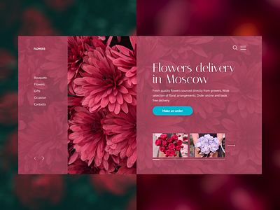 Flowers Delivery in Moscow - Website concept agency branding company concept delivery design flower flowers landing landing page logo moscow photo ui ux