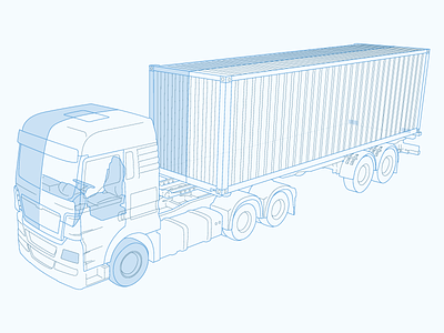 Franklin blue drawing illustration illustrator line semi truck