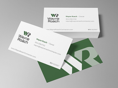Wayne Roach Business Card business card contractor identity print design wayne roach