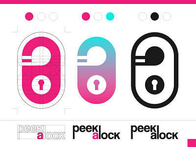 Peekalock Logo Design design development graphic design lock logo logo design padlock peek process