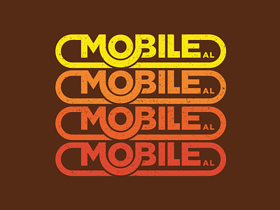 Mobile Alabama aaron draplin thick lines logo alabama branding city identity branding colors retro