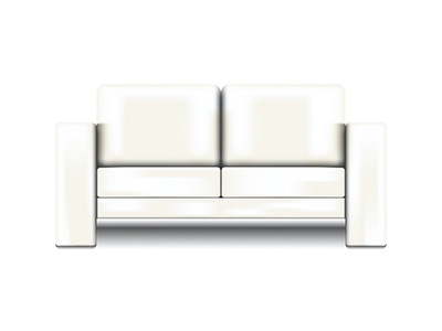 Milky white sofa vector illustration