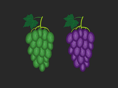 Bunch grapes food Illustration