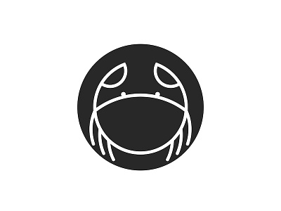 Logo crab of round shape icon