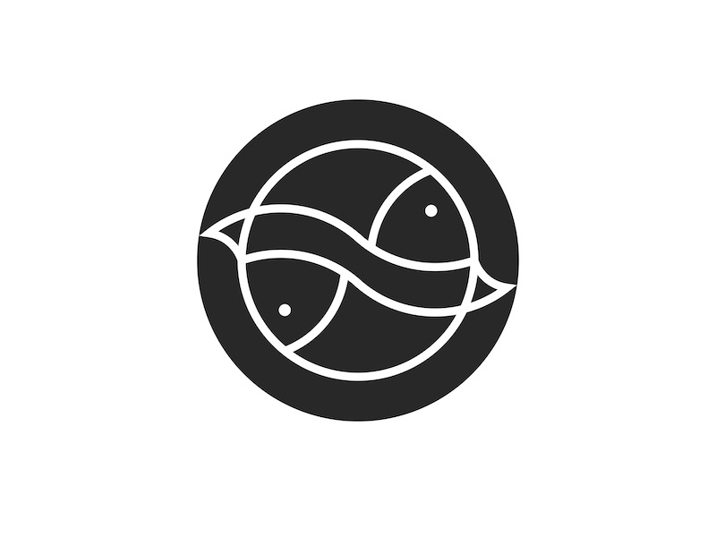 Two fish logo for a seafood restaurant by Sergii Syzonenko on Dribbble