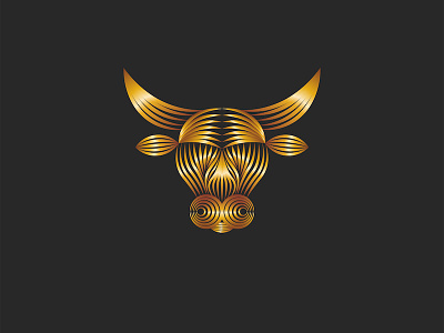 Ox or bull or cow head logo 2021 animal art animal logo bull bull logo chinese new year cny cow cow logo emblem golden ox gradient logo illustration lineart logo design ox ox logo symbol