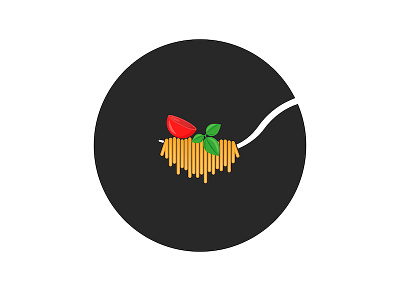 Spaghetti logo design basil branding cooking design fastfood food icon food illustration food logo fork italian food italian restaurant logo design pasta pasta logo round logo spaghetti spaghetti logo tomato