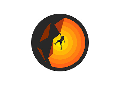 Solo climbing activity branding design climber climbing emblem extreme sports illustration logo design round logo solo climbing sport icon sport illustration sports branding sports design sports logo sunrise sunset t shirt illustration vector