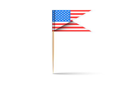 USA flag 3d art 3d mockup 3d modeling 3d vector american flag burger stick design emblem illustration realistic shape tooth stick usa usa flag vector wooden stick