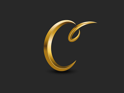 Letter C logo monogram c letter c logo c mark c monogram curl gold golden golden logo logo design metallic logo monogram monogram design monogram logo script font typography typography art vector