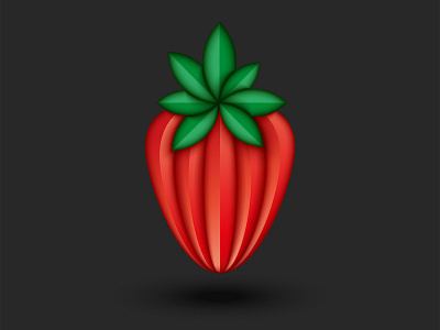 Strawberry 3d shape