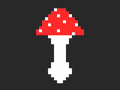 Mushroom red amanita pixel style