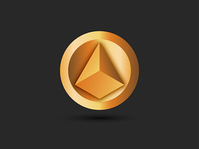 Pyramid logo for cryptocurrency 3d art 3d logo 3d vector branding circle logo coin cryptocurrency design disk golden logo gradient logo illustration logo logo design pyramid pyramid logo round logo token vector yellow