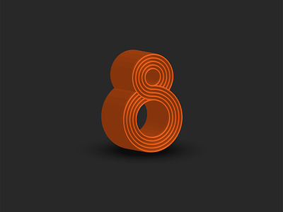 Eight 8 number 3d symbol 3d number 8 logo 8 number eight illustration isometric art isometric design linear logo design math symbol minimal monogram number typography vector