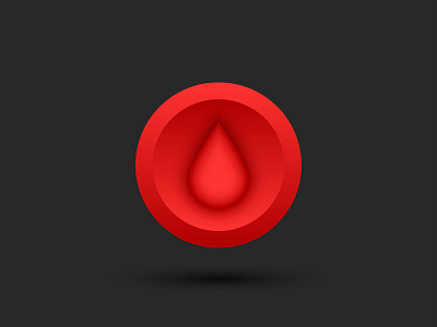 Drop of blood 3d logo blood branding design donor drop emblem geometric shape graphic design illustration logo logo design organization red drop round logo shape vector