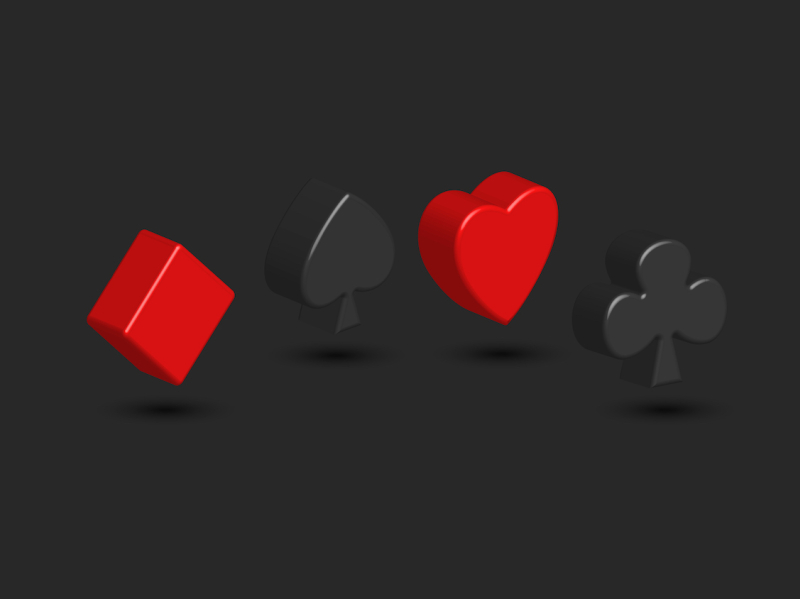 Suits of playing cards 3d shapes by Sergii Syzonenko on Dribbble