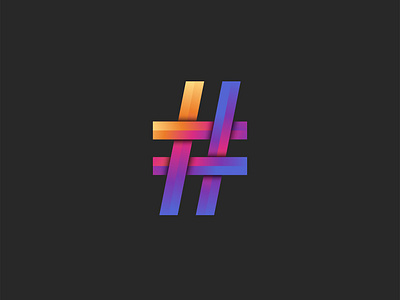 Hashtag logo 3d design
