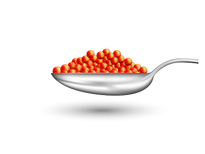 The spoon of the red caviar. Vector illustration. 3d design 3d vector artwork design food illustration illustration metallic spoon realistic vector red caviar salmon caviar seafood spoon spoon caviar vector vector art