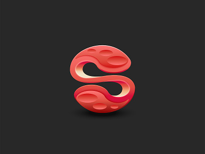 Letter S calligraphic 3d vector