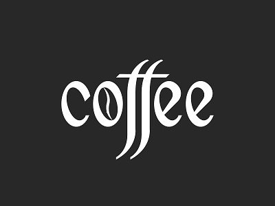 Coffee lettering black and white branding calligraphic coffee bean coffee lettering coffee logo coffee shop coffee word design drink logo emblem graphic design illustration logo logo design minimal design typography word logo