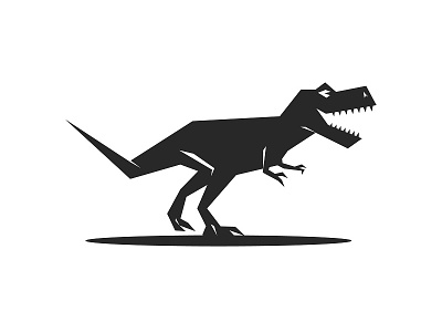 Dinosaur tyrannosaurus t rex icon black color illustration flat