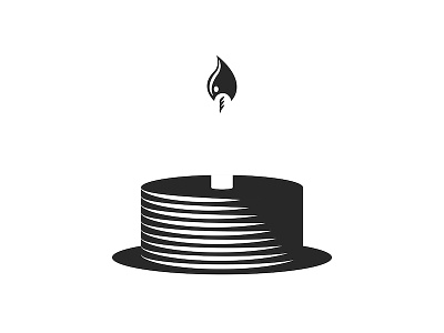 Birthday cake anniversary birthday cake black and white cake logo candle cooking creative illustration culinary design graphic design illustration logo logo design negative space one candle pastry shop present round shape sweet