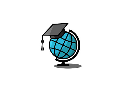 Globe and mortarboard student symbols academy education emblem globe logo mortarboard student study symbols