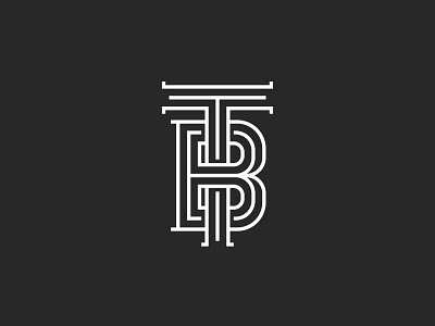 Tb Logo monogram bt emblem icon initials letters line linear monogram tb thin two