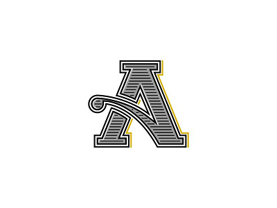 Retro A letter logo