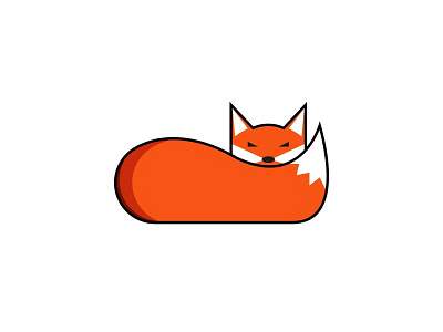 Fox logo animal creative design fox icon logo logotype muzzle orange red relax tail