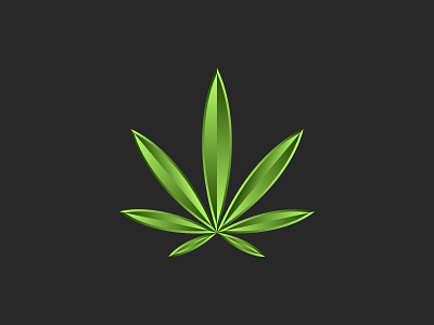 Cannabis leaf logo cannabis emblem gradient green hemp icon leaf logo marijuana medical