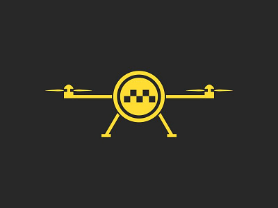 Taxi Drone logo city concept drone flying logo quadrocopter taxi transport