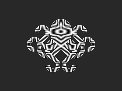 Octopus logo animal emblem identity linear lines logo minimal octopus seafood simple